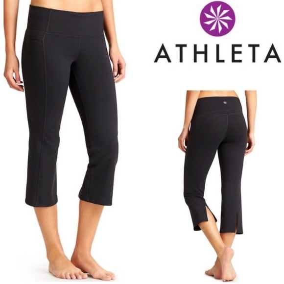 Athleta Pants - Athleta Black Power Up Capri Leggings Size S